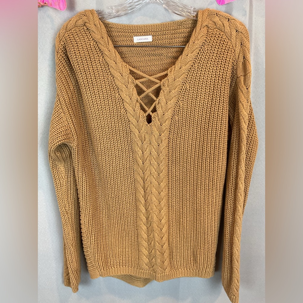 Lascana Golden Brown Lace Up Sweater- Size 4-6 - Picture 4 of 8